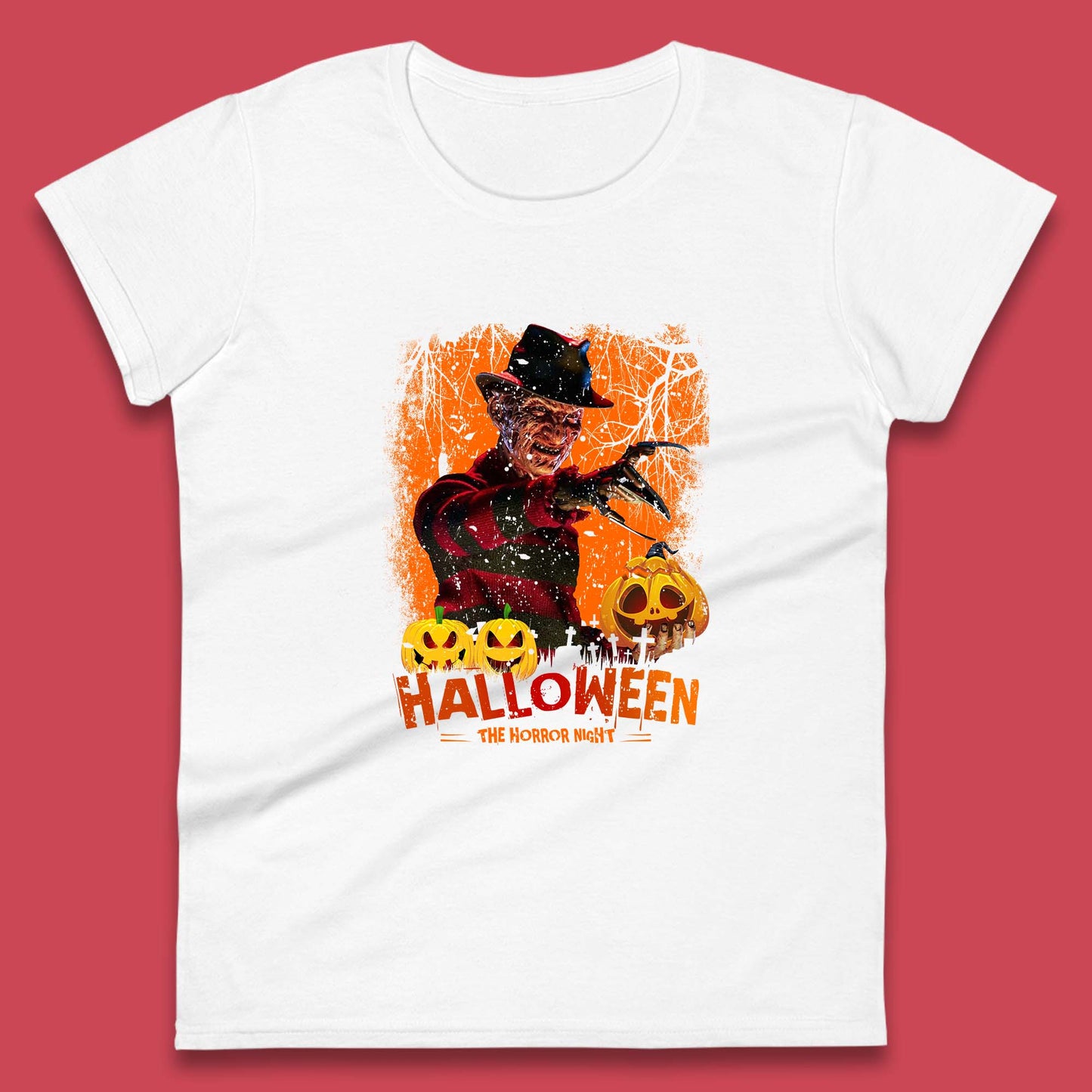 Halloween The Horror Night Freddy Krueger Horror Movie Character Serial Killer Womens Tee Top