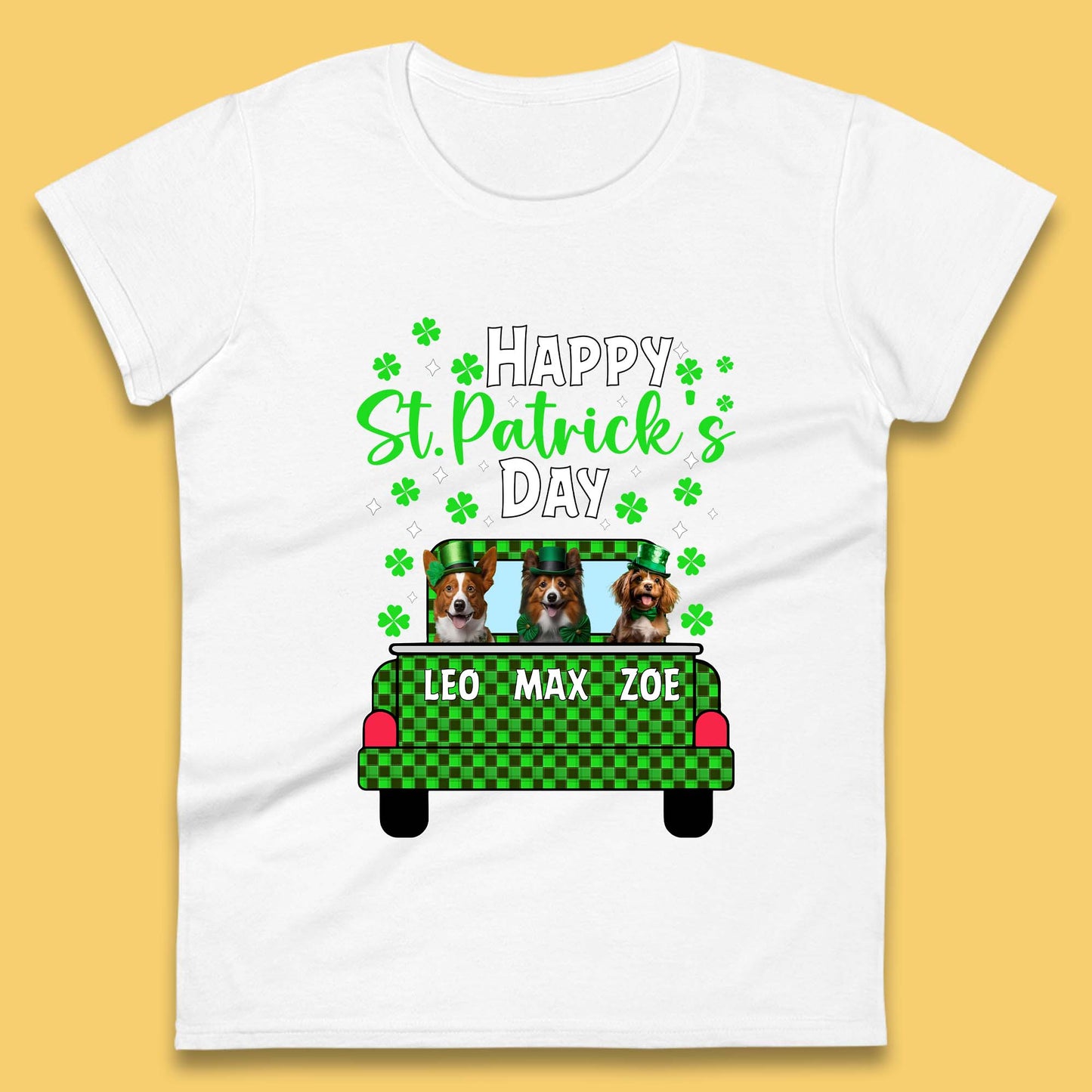 Personalised Dog St. Patrick's Day Womens T-Shirt