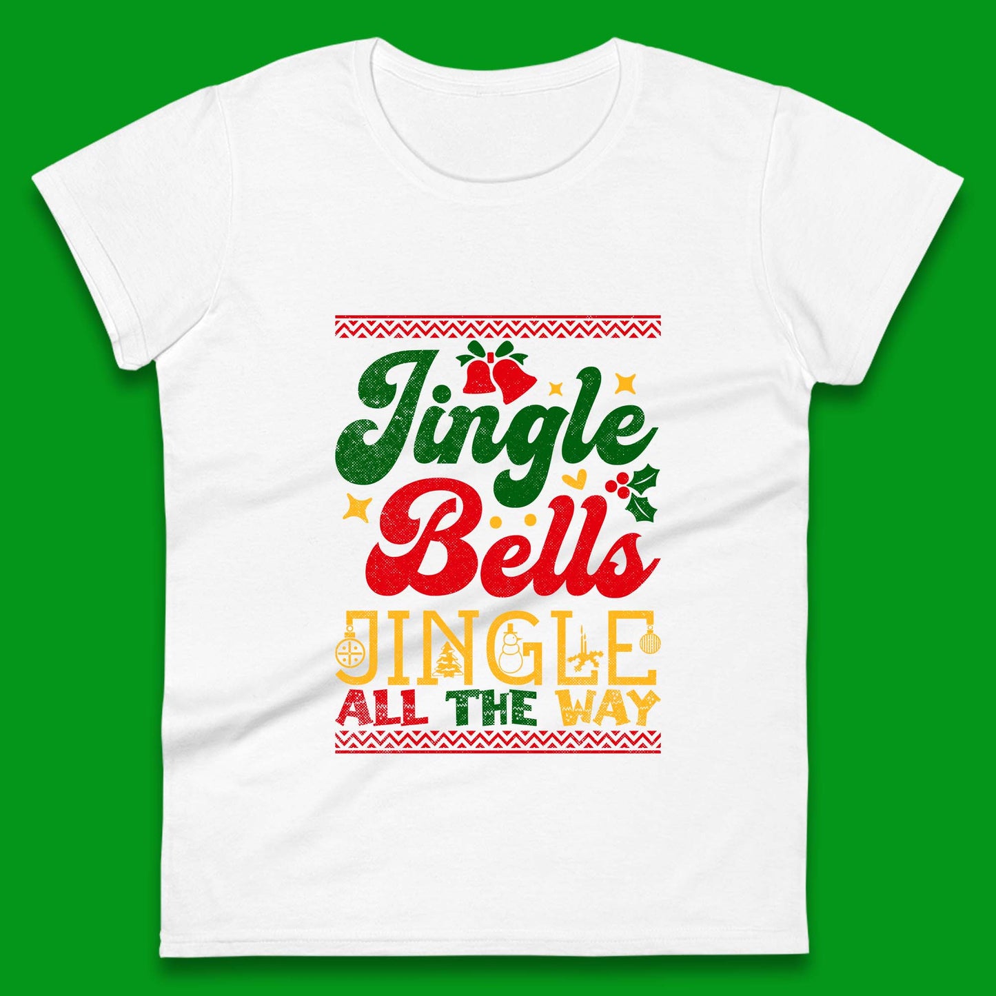 jingle bell christmas womens t shirt