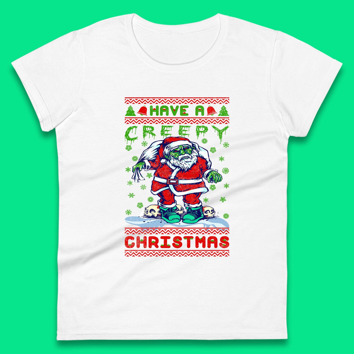 zombie santa claus womens t shirt