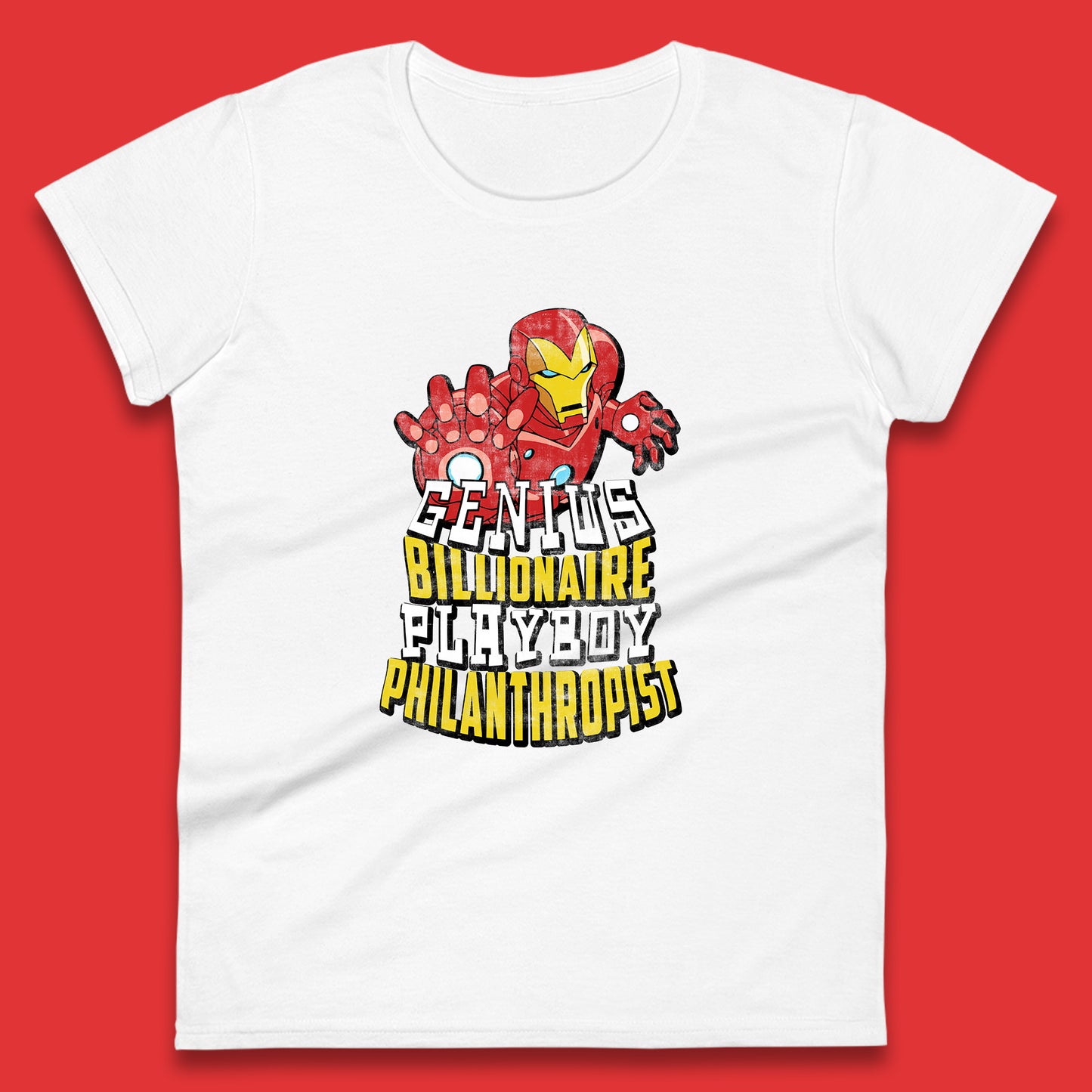 Tony Stark Quote Genius Billionaire Playboy Philanthropist Marvel Avenger Iron Man Superhero Movie Character Womens Tee Top