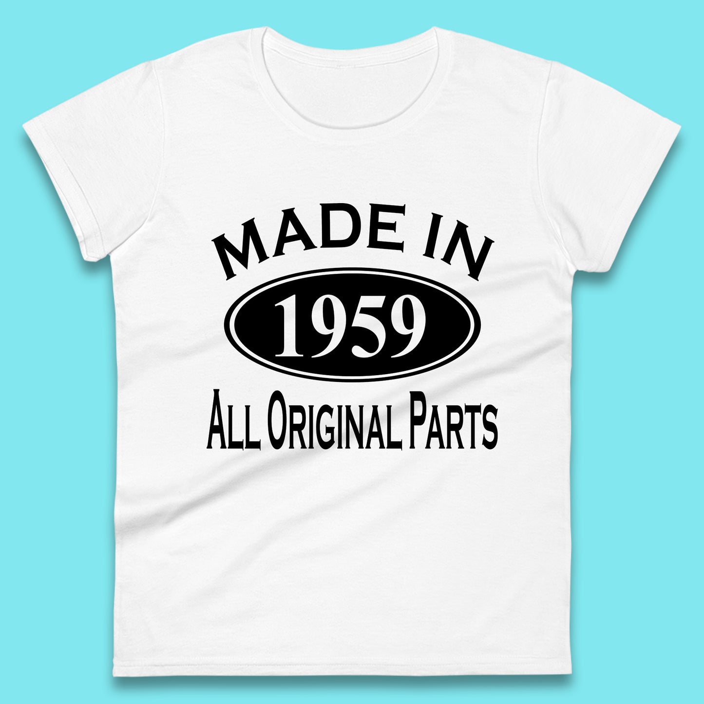 Made In 1959 All Original Parts Vintage Retro 64th Birthday Funny 64 Years Old Birthday Gift Womens Tee Top