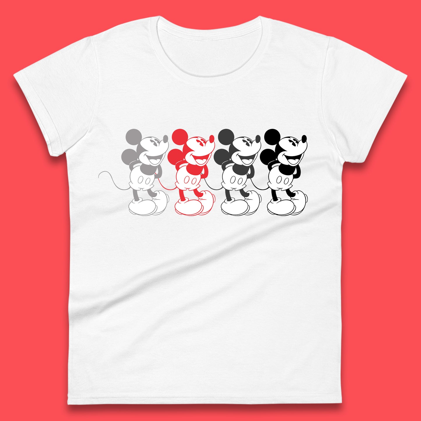 Disney Mickey Mouse Minnie Mouse Face Cartoon Character Disneyland Vacation Trip Disney World Womens Tee Top
