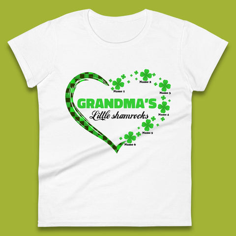 Personalised Grandma's Little Shamrocks Womens T-Shirt