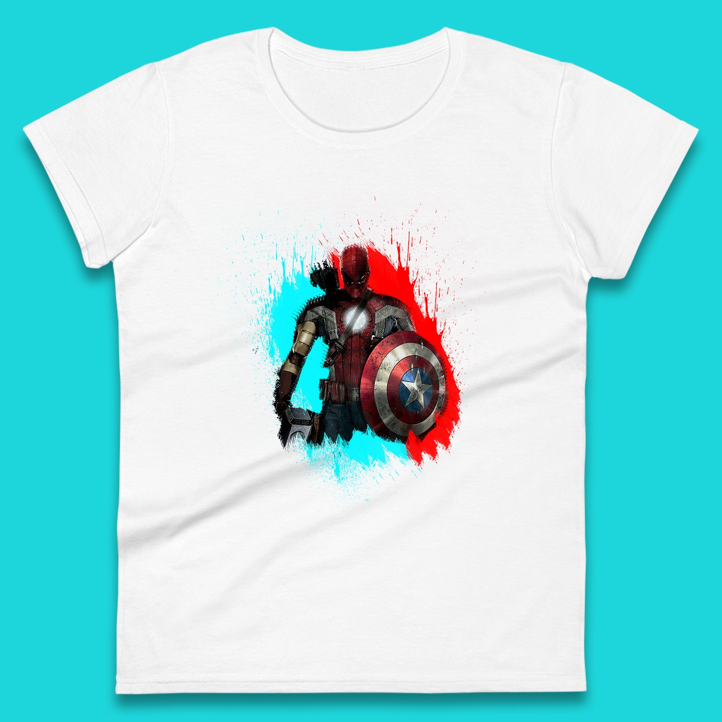 Marvel Avengers Superheroes Movie Characters Spider Man, Iron Man, Thor, Captain America Dead Pool Avengers Squad Womens Tee Top