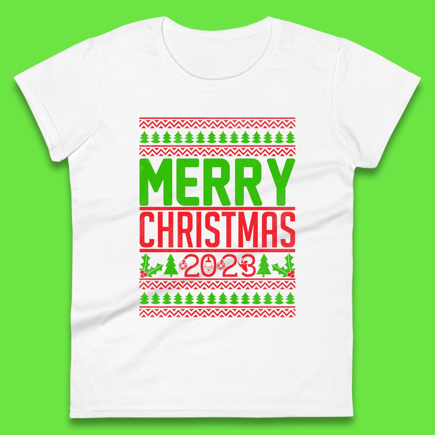 Merry Christmas 2023 Winter Holiday Festive Celebration Xmas Gift Womens Tee Top
