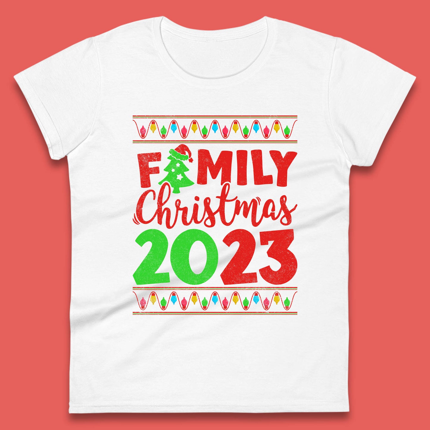 Family Christmas 2023 Merry Christmas Squad Xmas Matching Costume Womens Tee Top