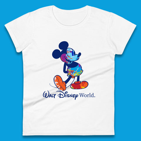 Walt Disnep World Mickey Mouse In Happy Mood Cartoon Character Disneyland Vacation Trip Disney World Womens Tee Top