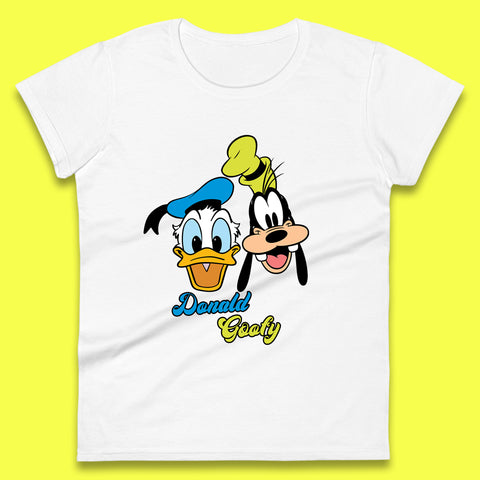 Disney Cartoon Characters Donald Duck And Pluto Goofy Face Disney World Trip Disney Vacation Womens Tee Top