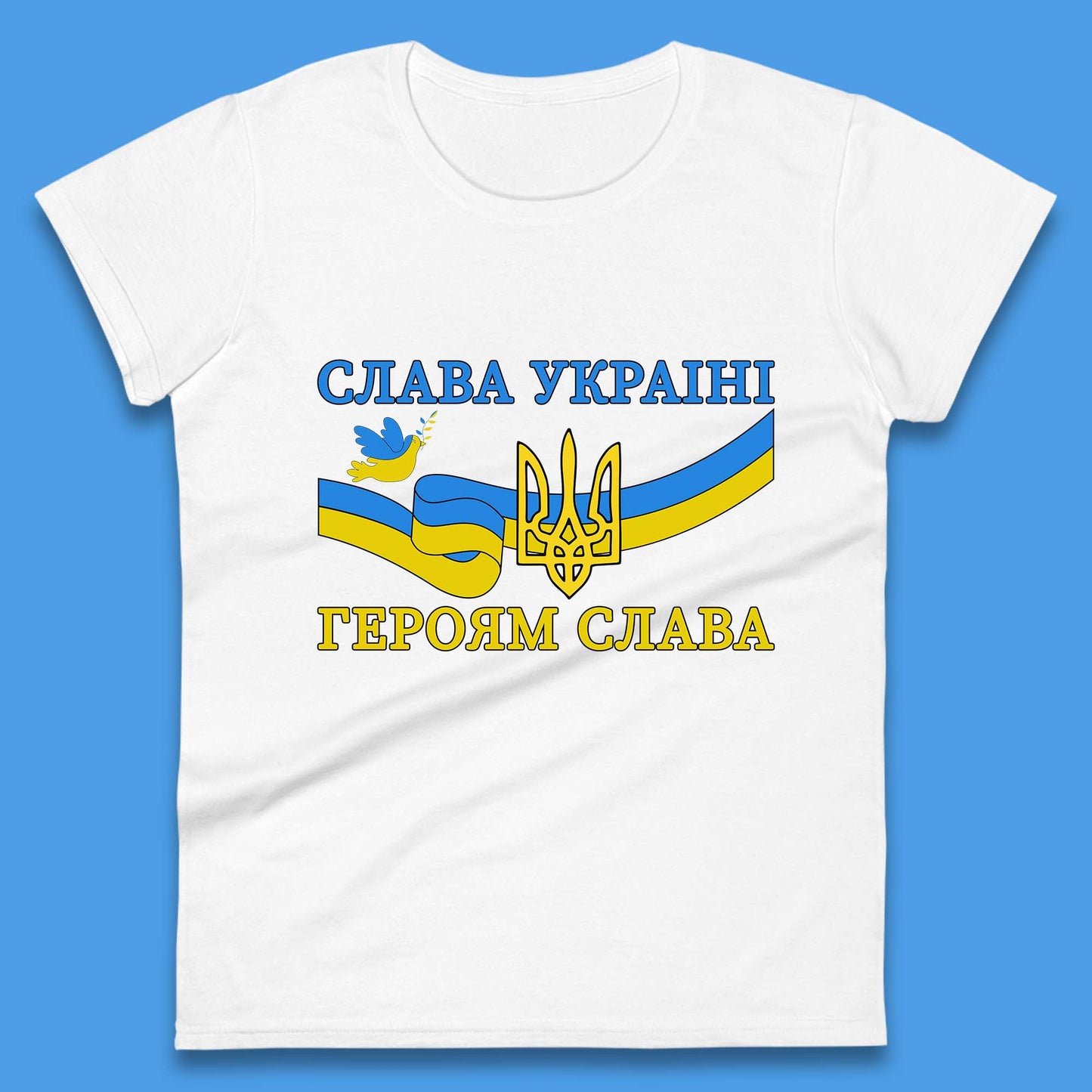 Glory To The Heroes Of Ukraine Slava Ukraini Hierojam Slava Ukrainian National Salute Womens Tee Top