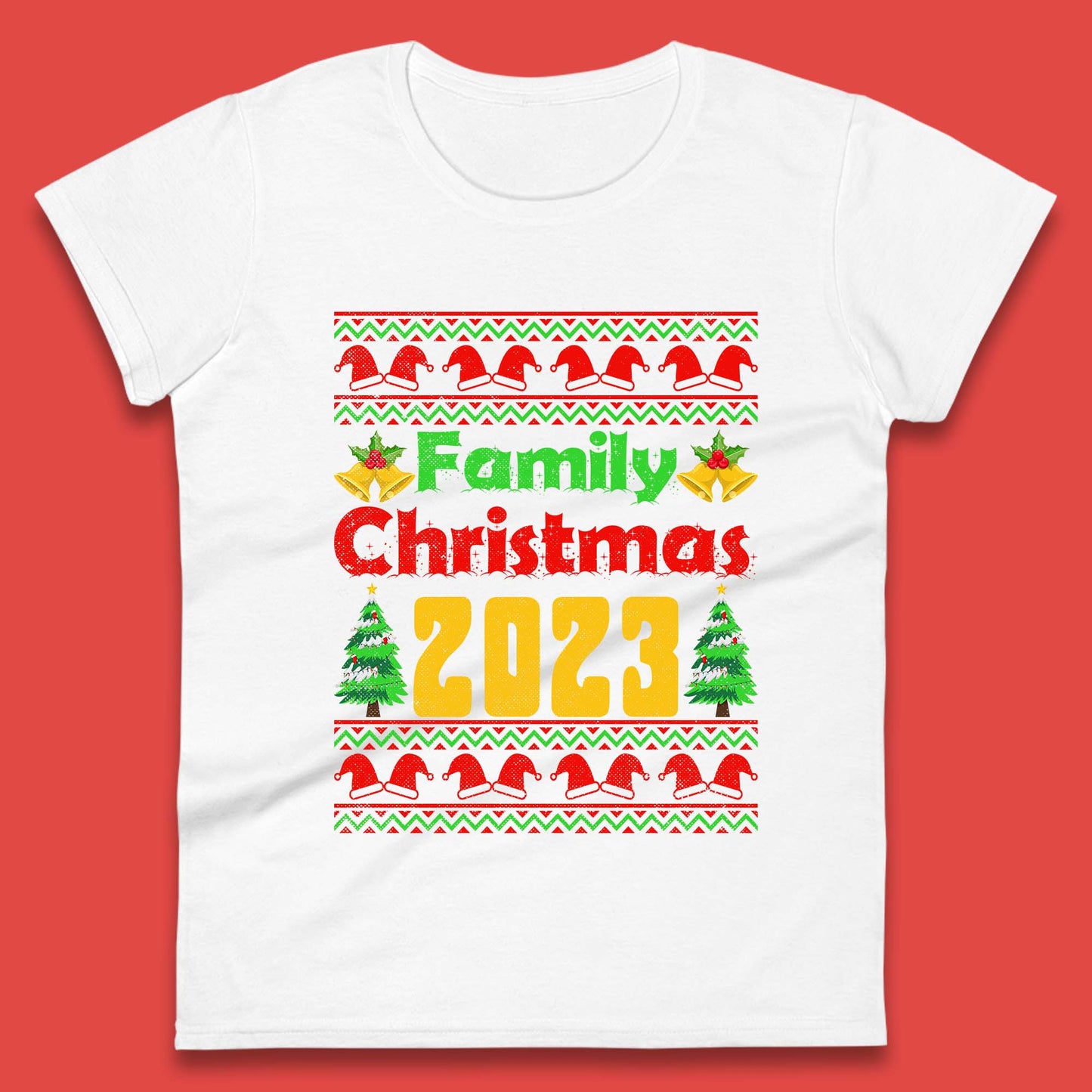 Family Christmas 2023 Holiday Winter Festive Christmas Trees Xmas Season Womens Tee Top