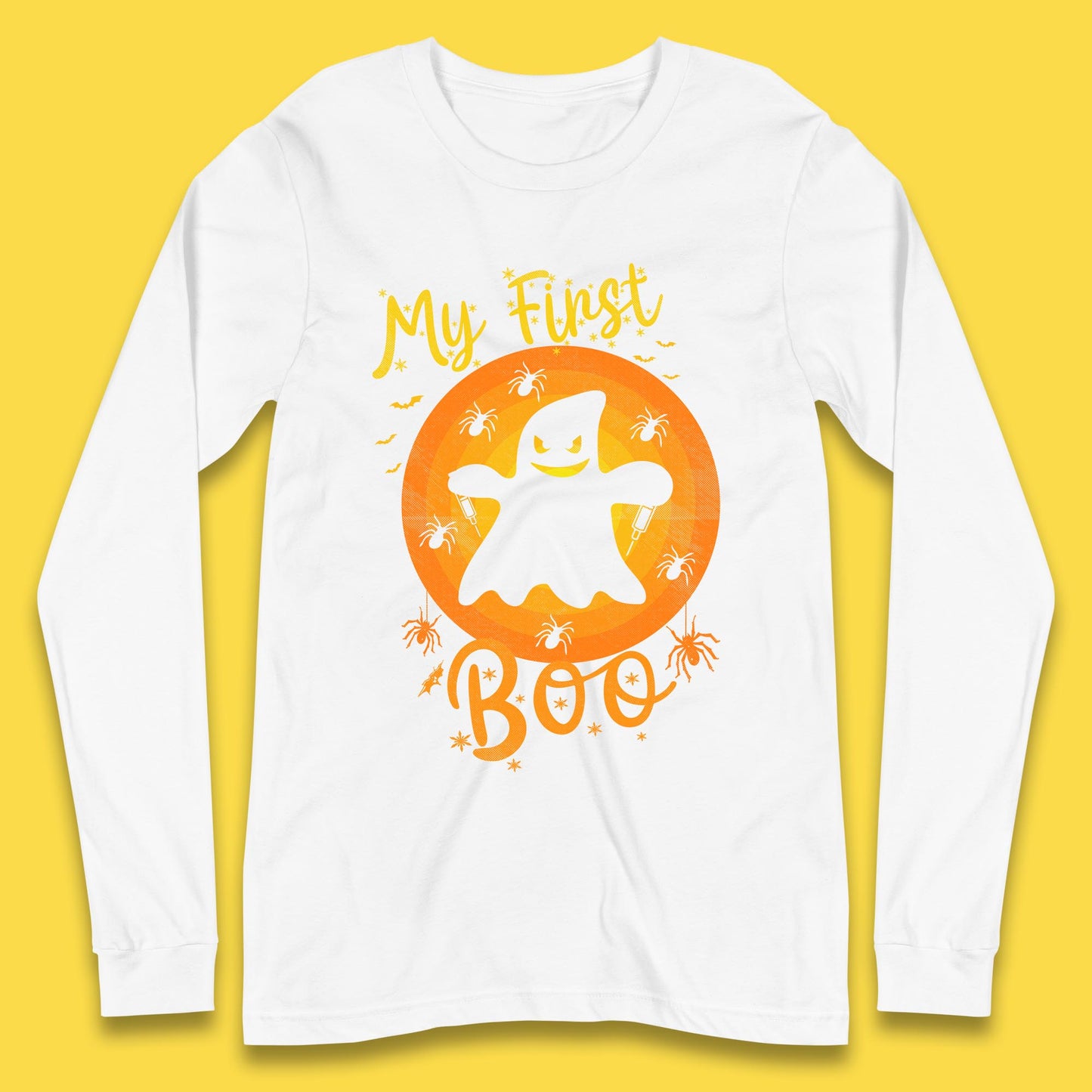 My First Boo Halloween Funny Boo Ghost Horror Scary Creepy Season Long Sleeve T Shirt