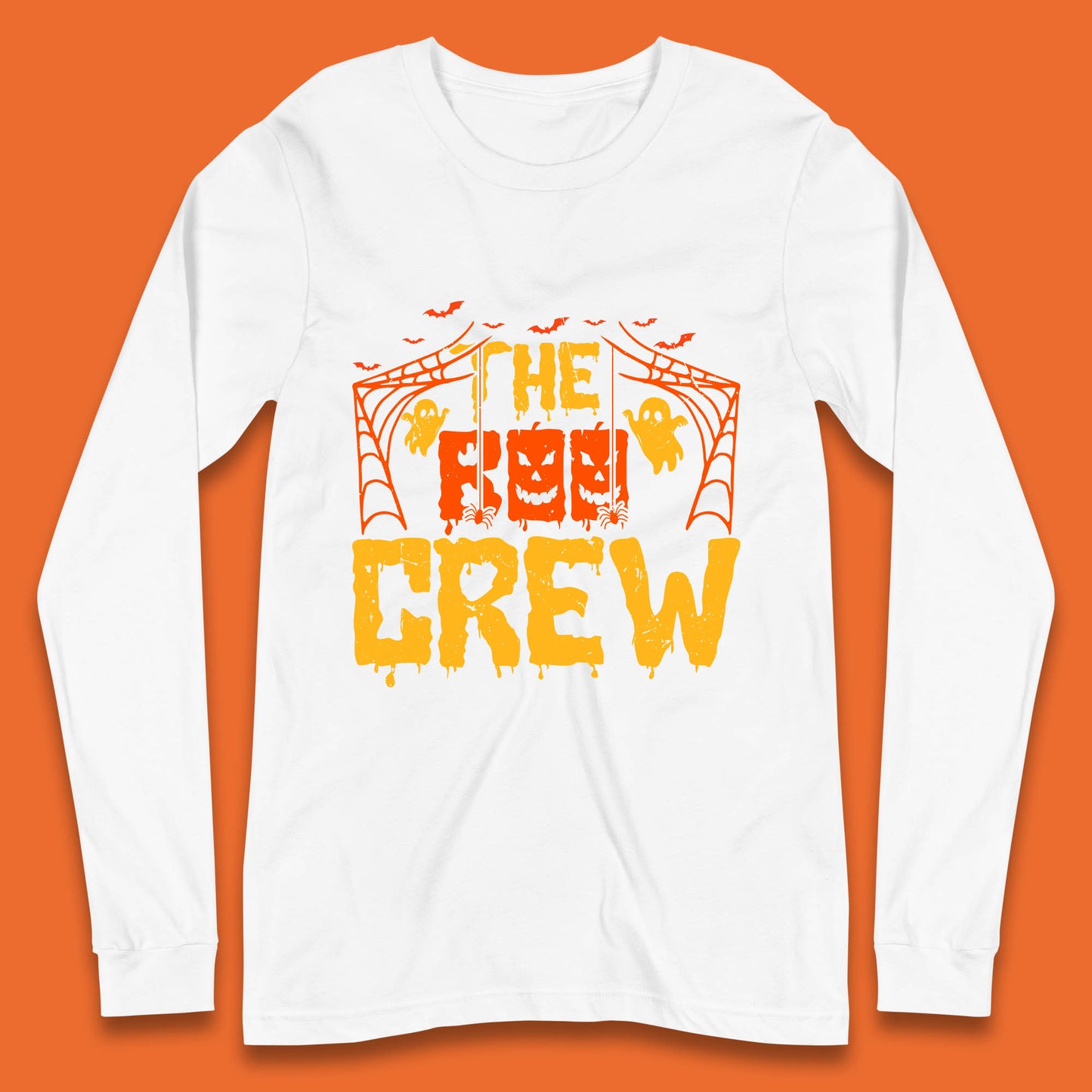 The Boo Crew Halloween Horror Spooky Boo Squad Matching Halloween Costume Long Sleeve T Shirt