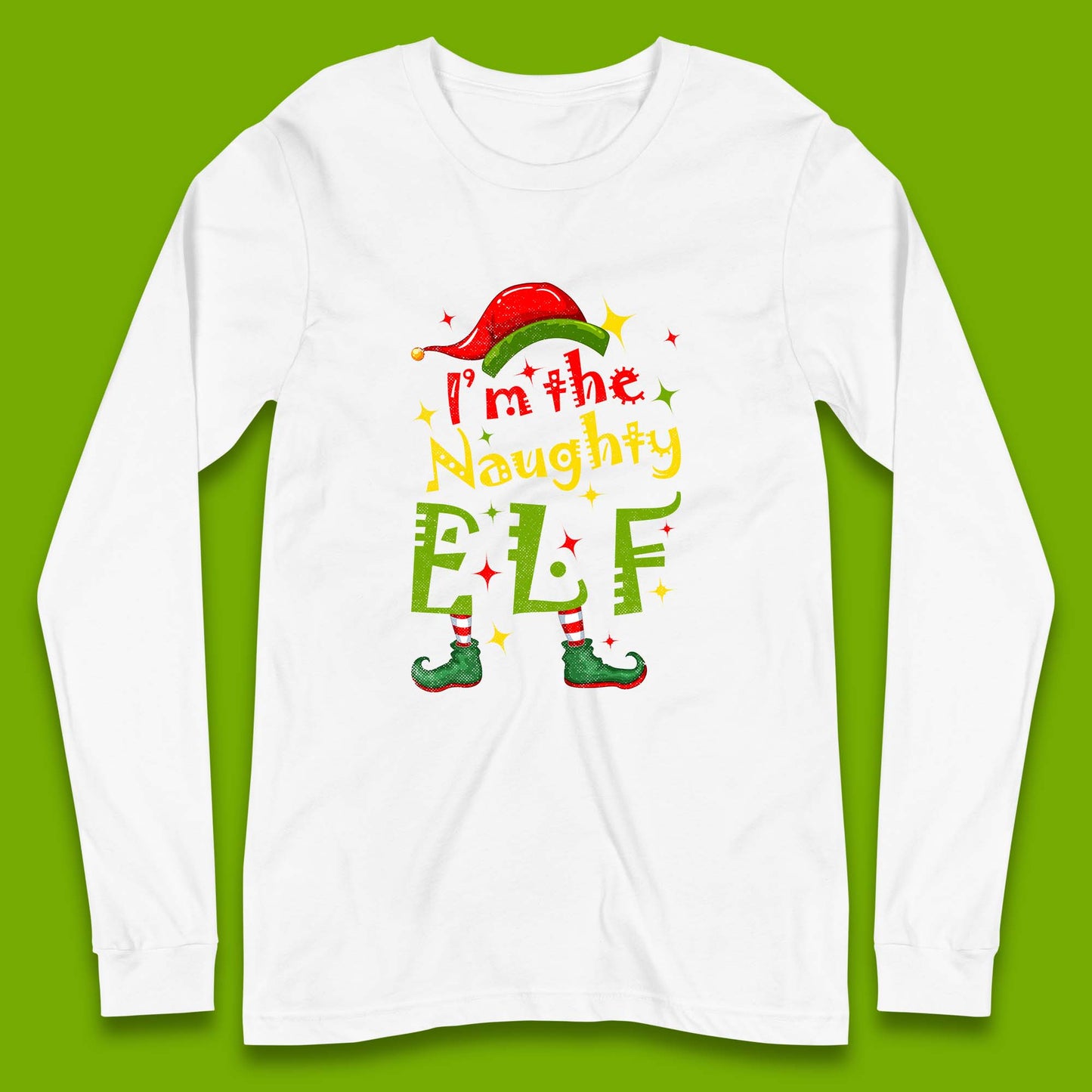 naughty elf long sleeve t shirt