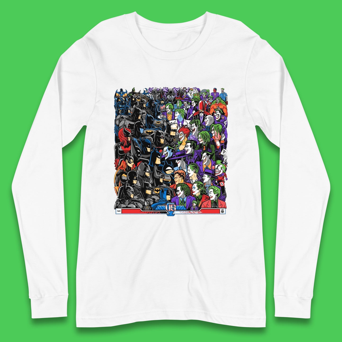 Bats VS Clowns DC Comics Batmans VS Joker Clowns Fighting Spoof Supervillain Comic Book Character Long Sleeve T Shirt