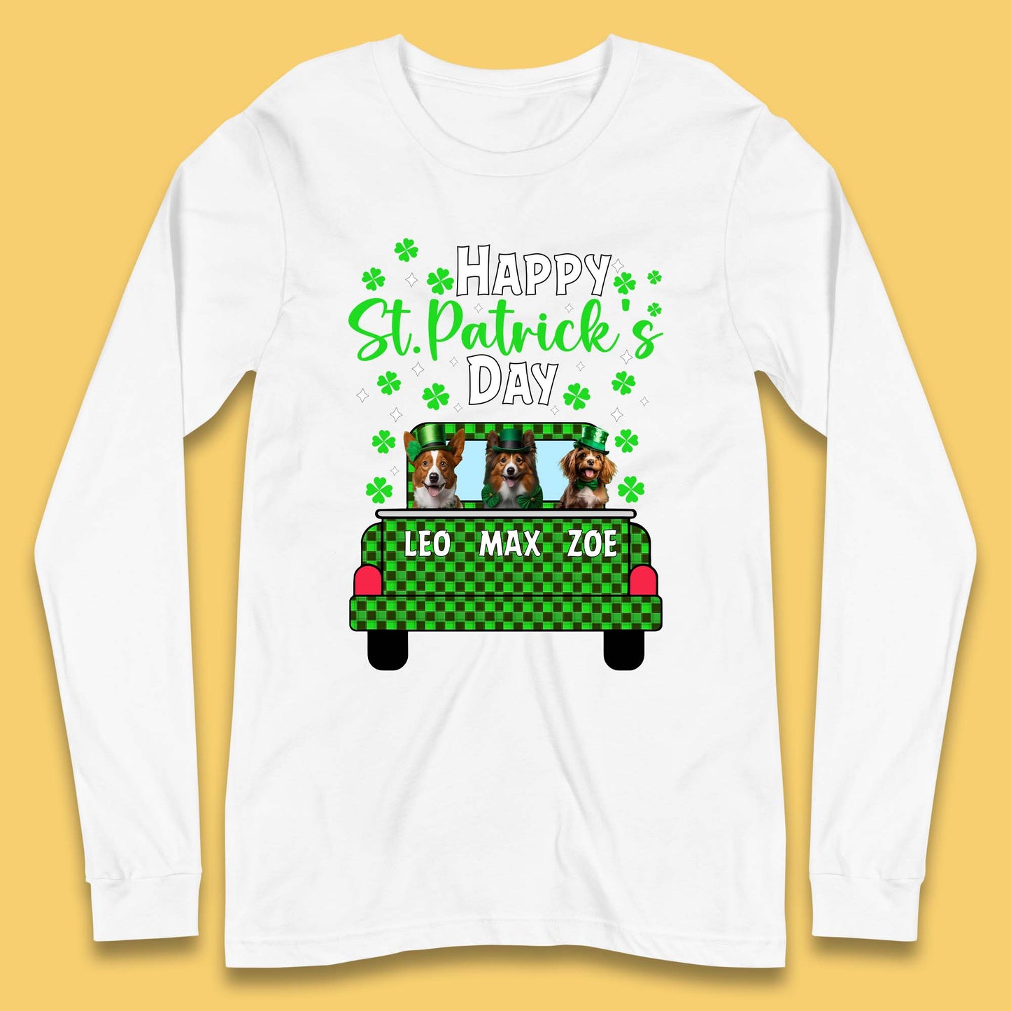 Personalised Dog St. Patrick's Day Long Sleeve T-Shirt