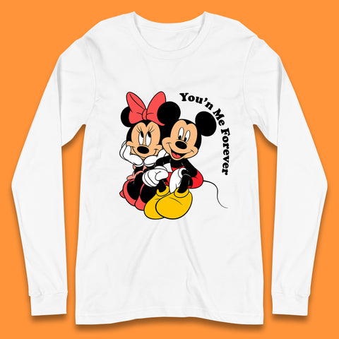 You'n Me Forever Disney Mickey & Minnie Mouse Disneyland Cartoon Characters Disney World Walt Disney Long Sleeve T Shirt