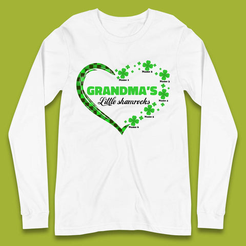 Personalised Grandma's Little Shamrocks Long Sleeve T-Shirt