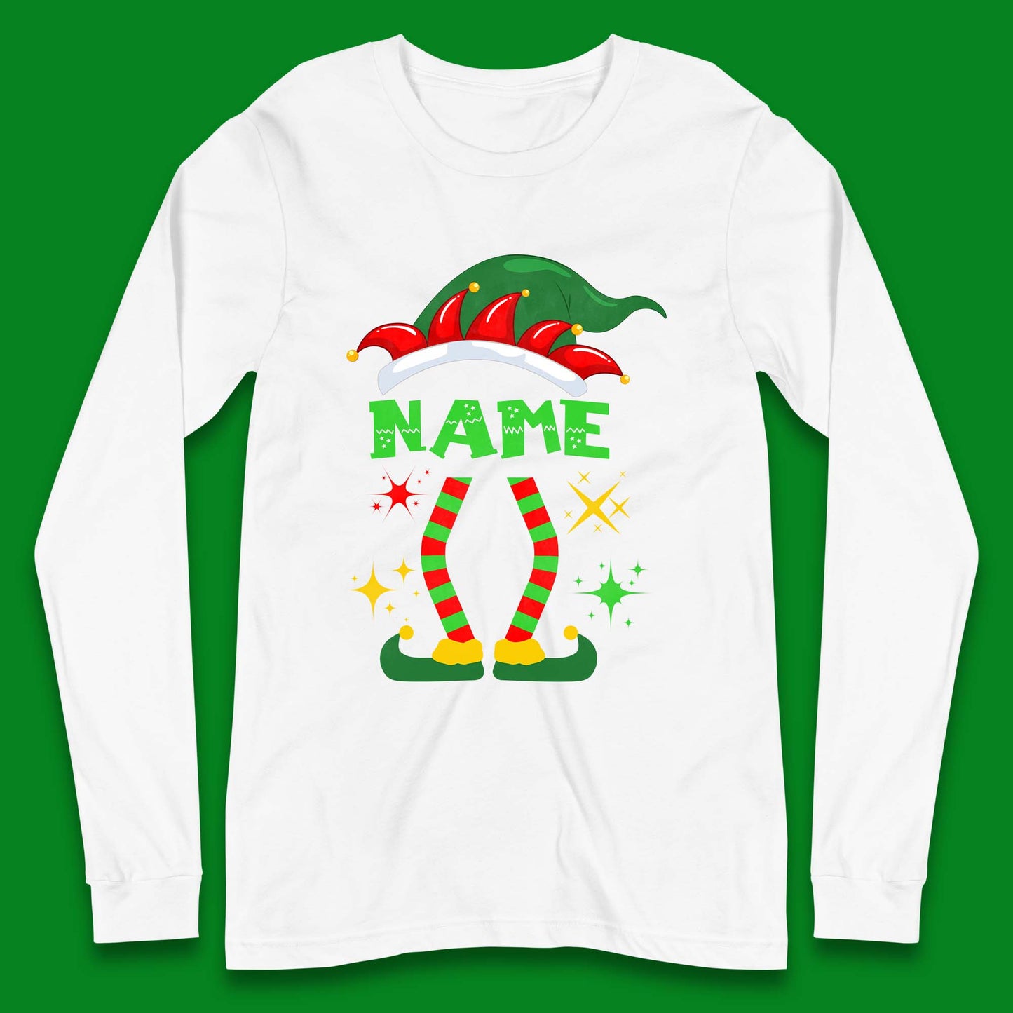 Personalised Elf Christmas Long Sleeve T-Shirt