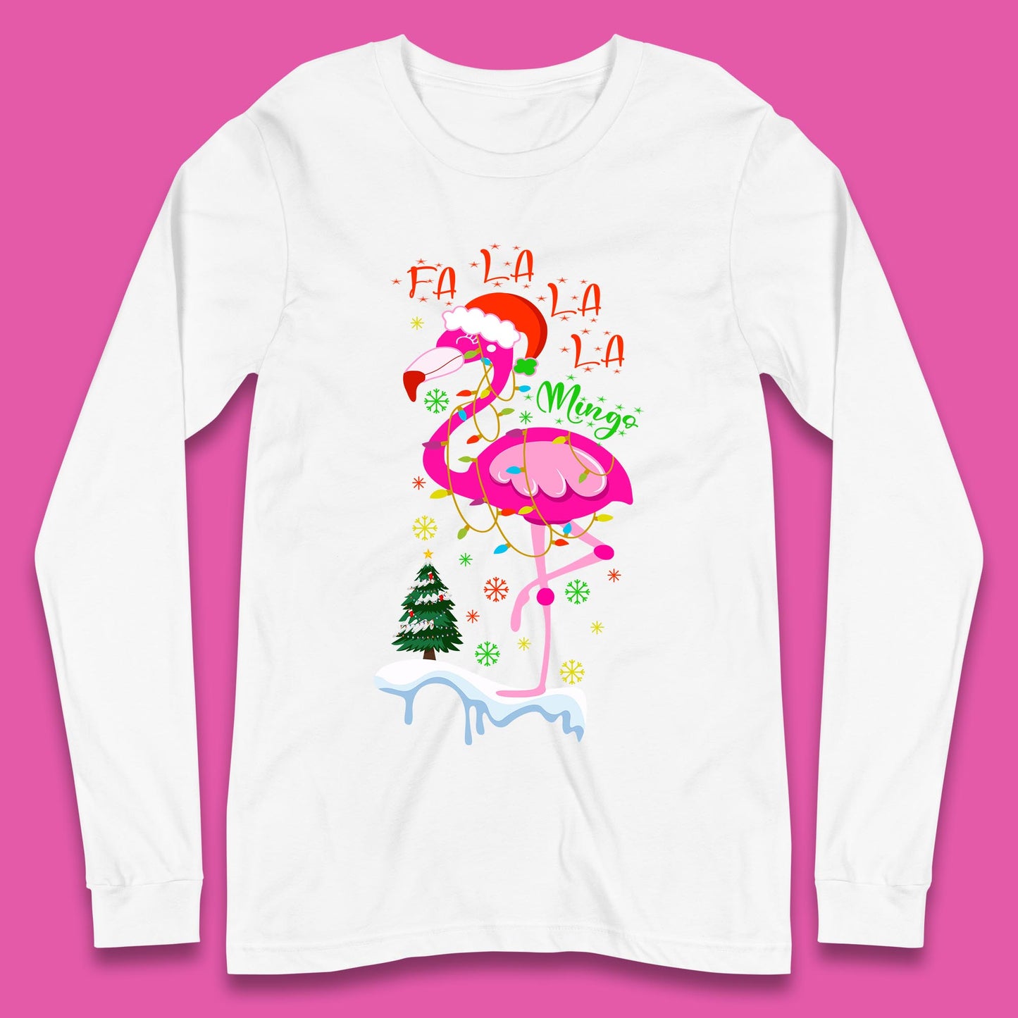flamingo christmas long sleeve t shirts