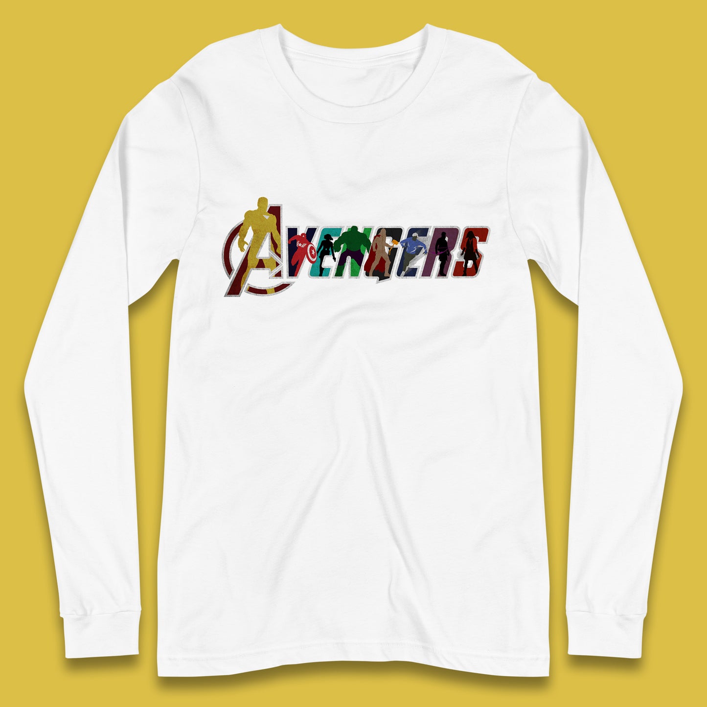 Marvel Avengers Super Heroes Movie Characters Spider Man, Hulk, Iron Man, Thor, Captain America Avengers Group Long Sleeve T Shirt