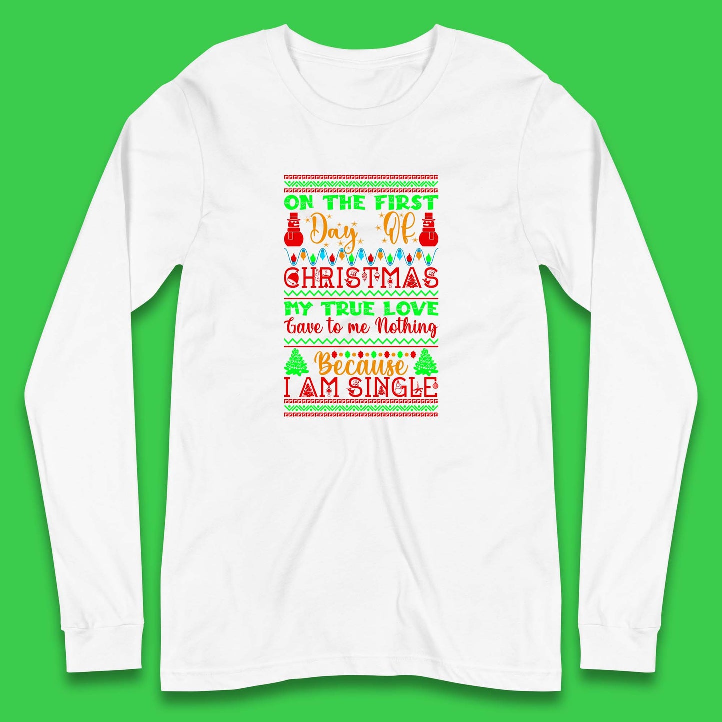 christmas single quote long sleeve t shirt