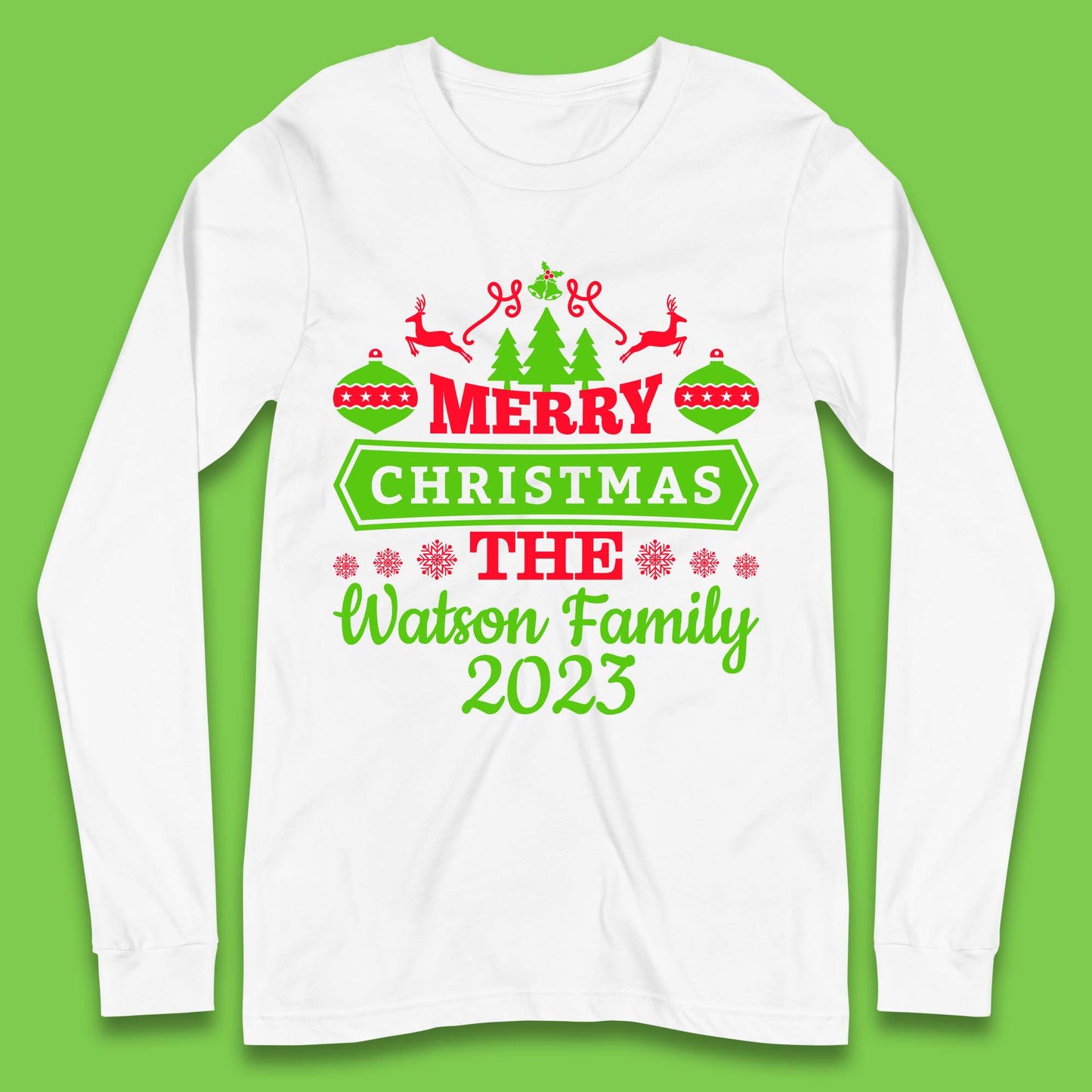 Personalised Family Christmas Long Sleeve T-Shirt