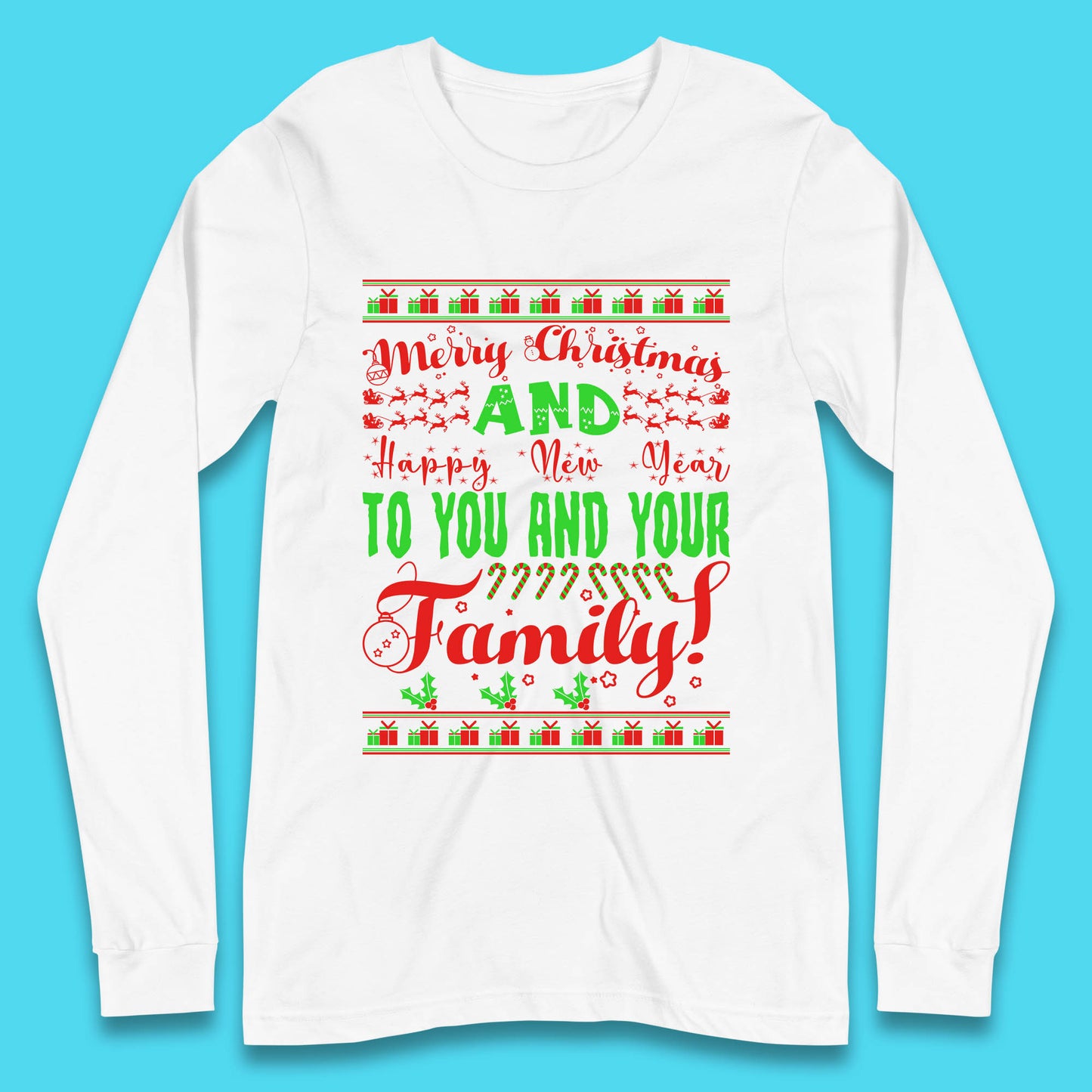 merry christmas family long sleeve t shirt