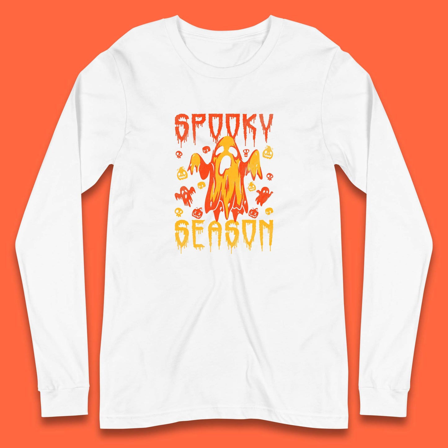 Spooky Season Halloween Ugly Scary Boo Ghost Halloween Vibes Long Sleeve T Shirt