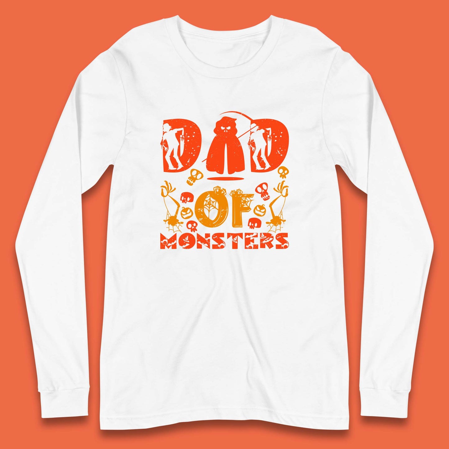Dad Of Monsters Halloween Spooky Dad Dadster Halloween Costume Long Sleeve T Shirt