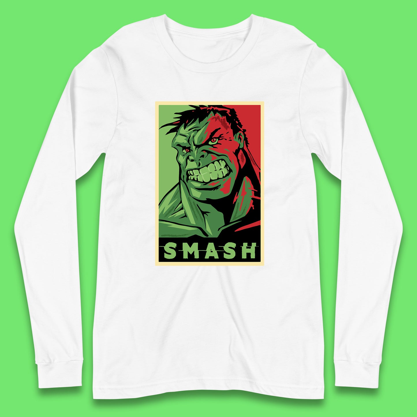 Marvels Avengers The Incredible Hulk Angry Face Smash Hulk Giant Man Hulk Superhero Movie Character Long Sleeve T Shirt