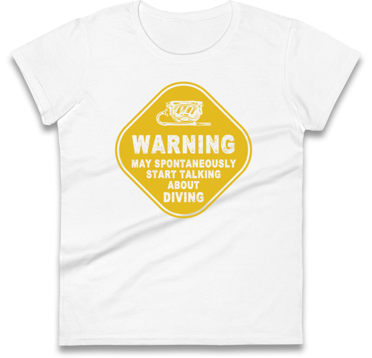 warning diving womens t shirt