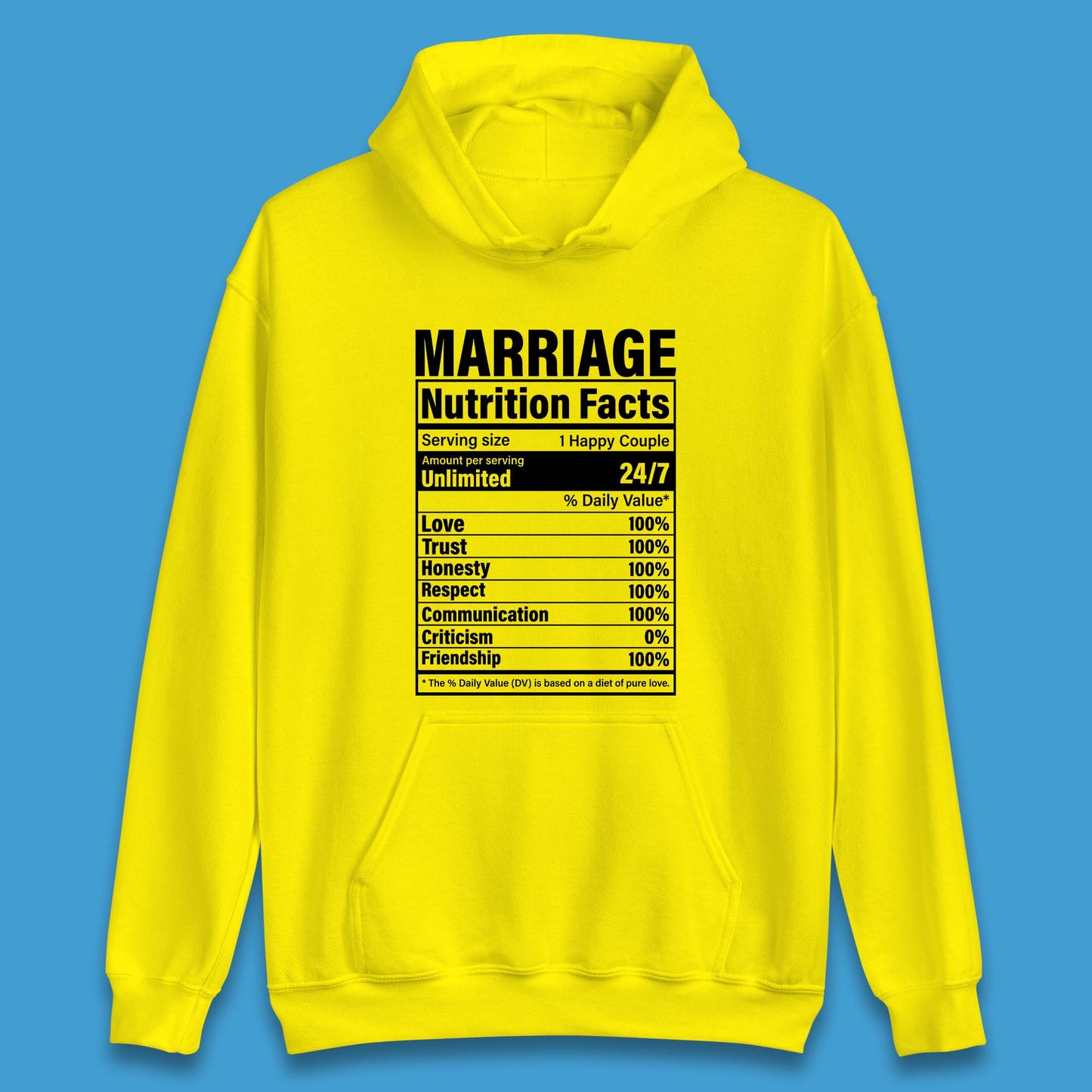 Marriage Nutrition Facts Unisex Hoodie
