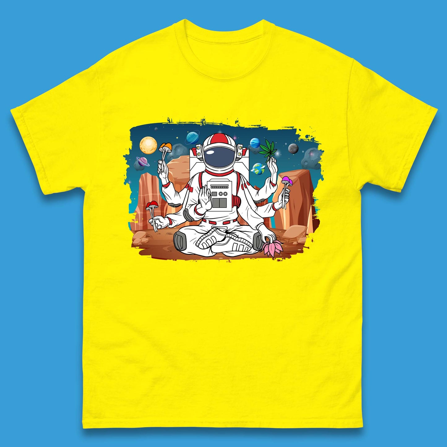 Meditating Astronaut Yoga Mens T-Shirt