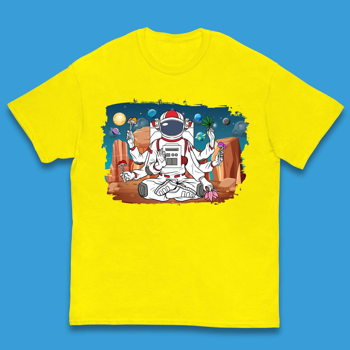 Meditating Astronaut Yoga Kids T-Shirt
