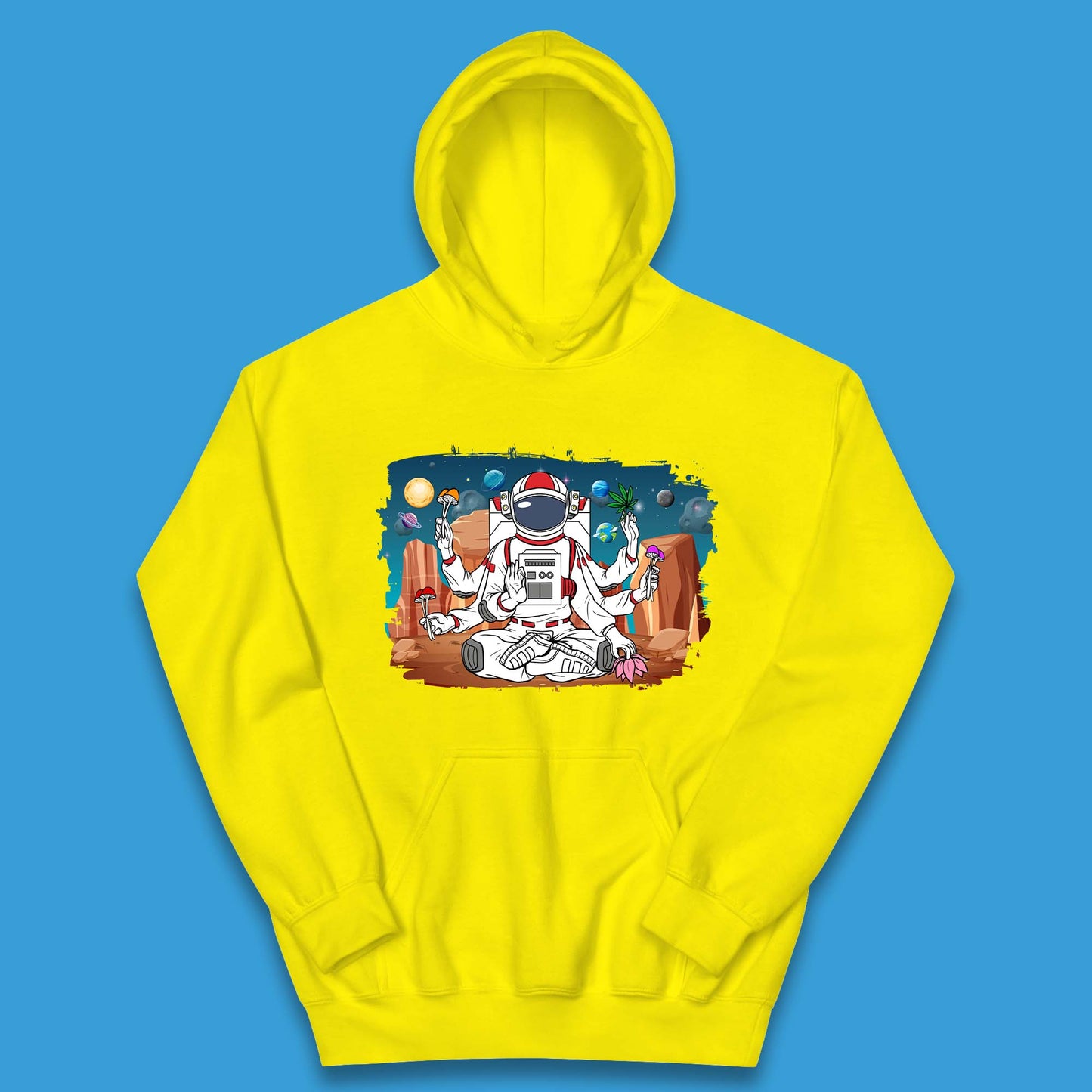 Meditating Astronaut Yoga Kids Hoodie
