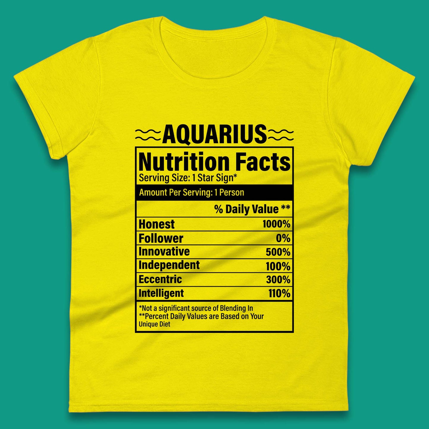 Aquarius Nutrition Facts Womens T-Shirt