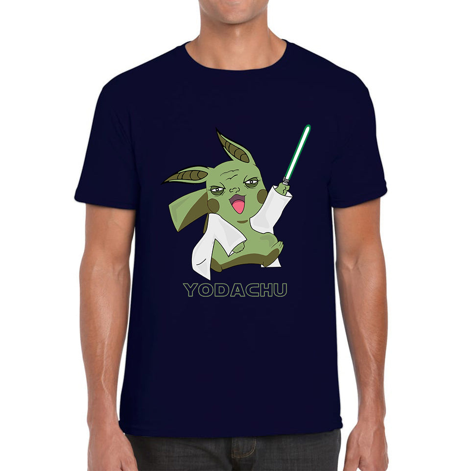Yodachu Anime Lightsaber Movie Nintendo Parody Pikachu Pokémon Stars Wars Video Game Yoda Star Wars 46th Anniversary Mens Tee Top