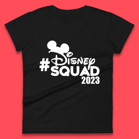 Disney Squad 2023 Mickey Mouse Minnie Mouse Cartoon Festive Disneyland Trip Vacations Womens Tee Top