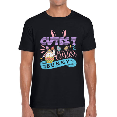 Cutest Easter Bunny Happy Easter Day Colorful Easter Eggs Easter Bunny Rabbit Easter Egg Hunt Mens Tee Top