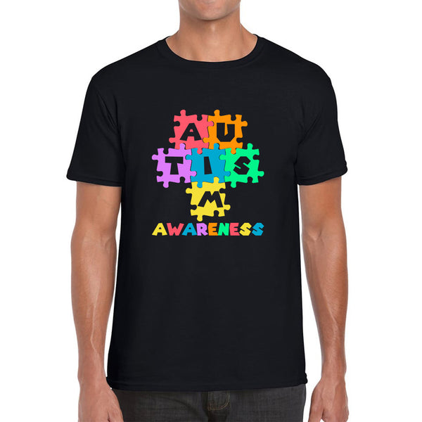 Autism Awareness Jigsaw Puzzle Pieces Autism Support Acceptance Autistic Pride Autism Month Mens Tee Top