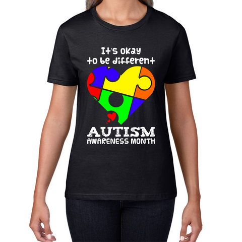 It's Ok To Be Different Autism Awareness Month Womens Tee Top
