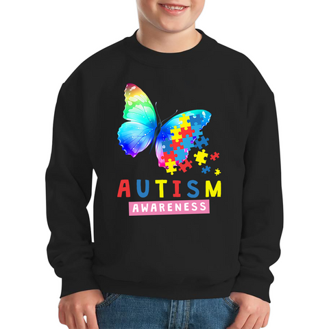 Autism Awareness With Butterfly Kids Sweatshirt