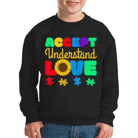 Autism Awareness Accept Understand Love Kids Sweatshirt