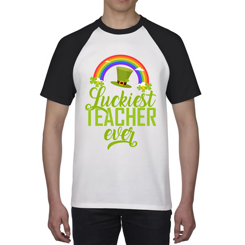 Luckiest Teacher Ever St. Patrick Day Irish Teacher Shamrock Festive St. Paddys Teacher Baseball T Shirt
