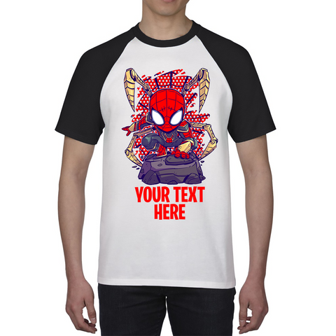 Personalised Your Text Spiderman Shirt Marvel Avenger Superhero Birthday Gift Baseball T Shirt