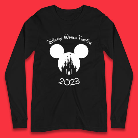 Disney World Florida 2023 Mickey Mouse Minnie Mouse Cartoon Magical Kingdom Disney Castle Disneyland Vacation Trip Long Sleeve T Shirt