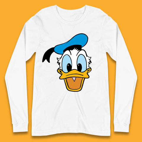 Donald Duck And Daisy Duck Face Cartoon Characters Disneyland Vacation Trip Disney World Long Sleeve T Shirt