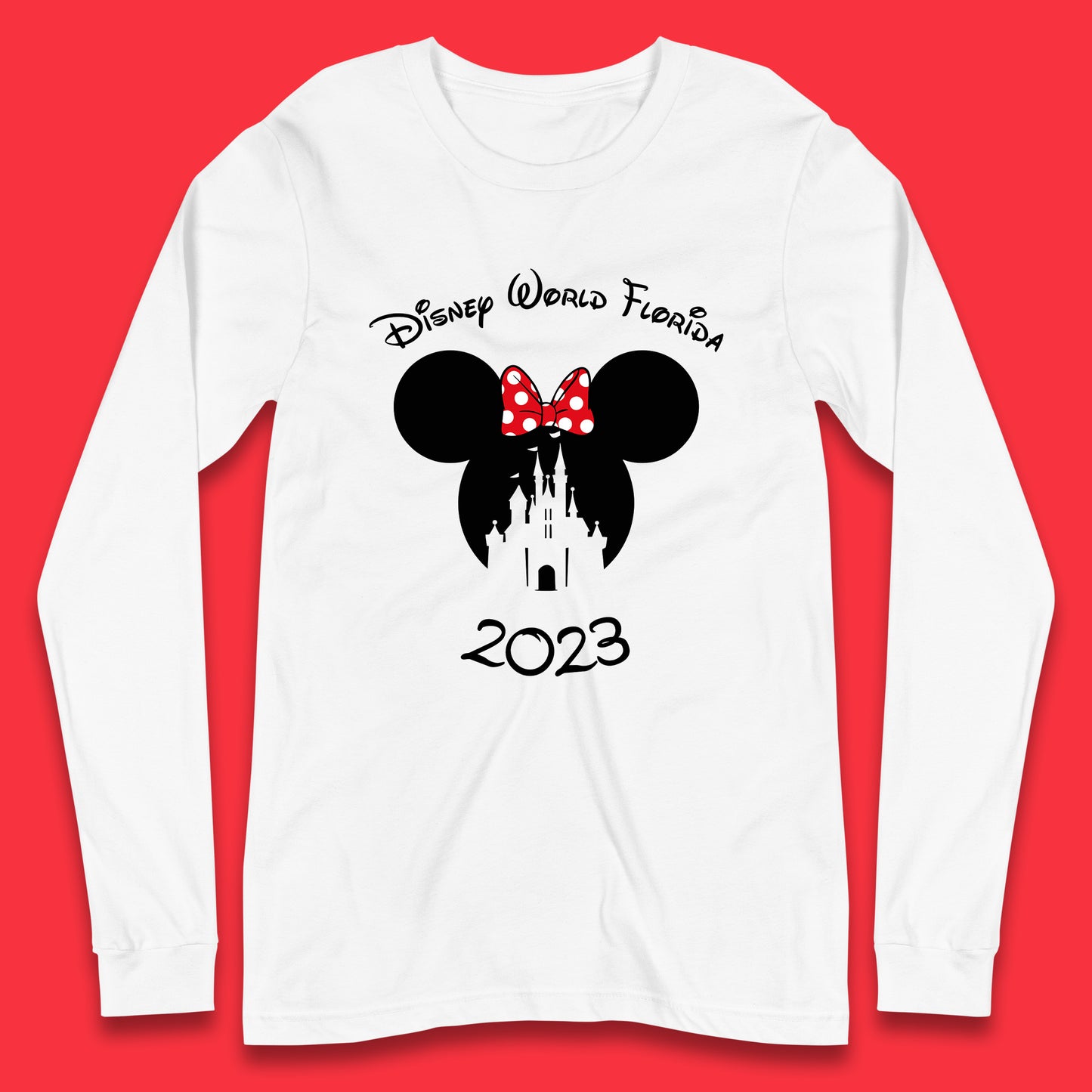 Disney World Florida 2023 Mickey Mouse Minnie Mouse Cartoon Magical Kingdom Disney Castle Disneyland Vacation Trip Long Sleeve T Shirt