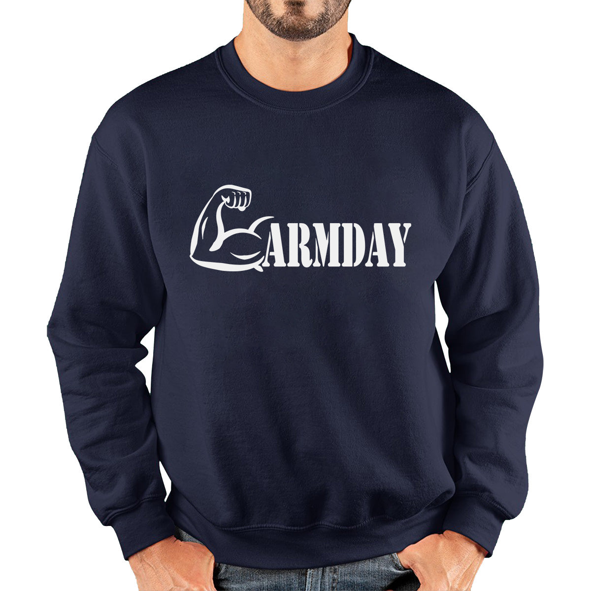 Arm Day Gym Weightlifting Fitness Gym Workout training bodybuilding Work Hard Unisex Sweatshirt